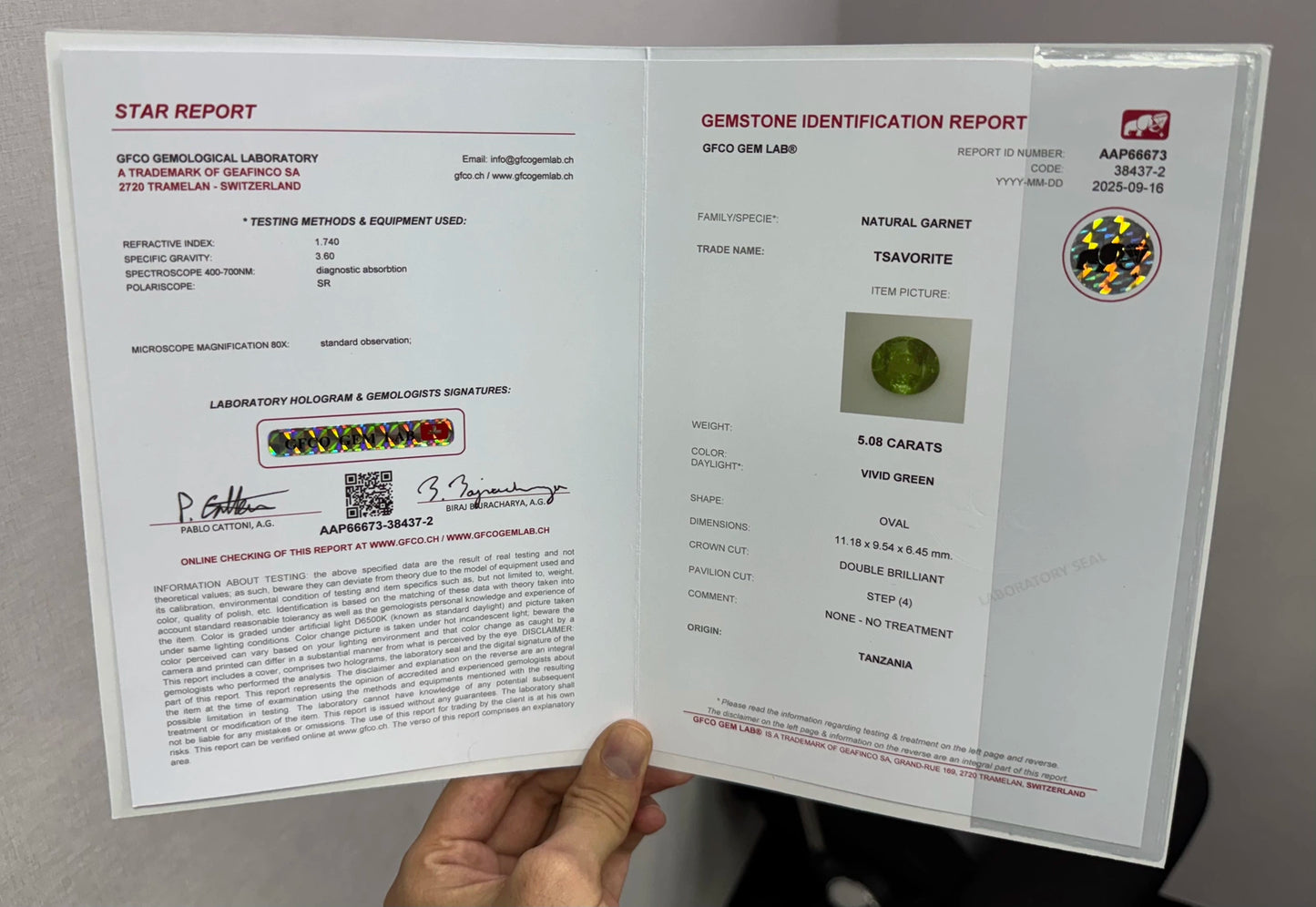 Natural Tsavorite Garnet – 5.08 Carats