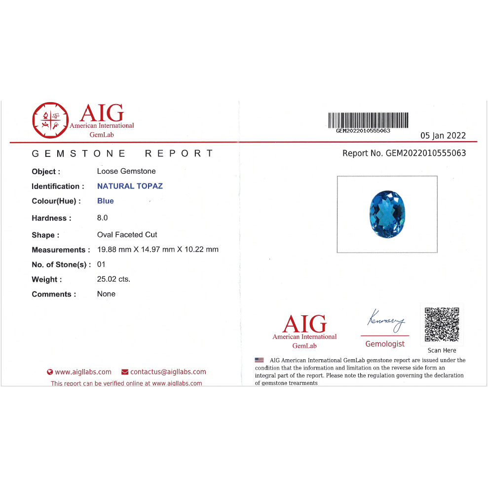 Luminous Swiss Blue Topaz and Diamond Brooch