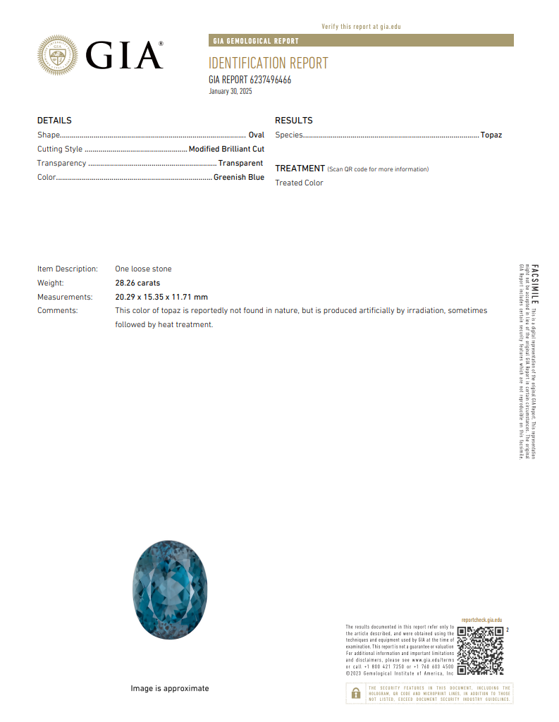 Oval London Blue Topaz & Diamond Cocktail Ring | 18K Gold | Size 7 | GIA