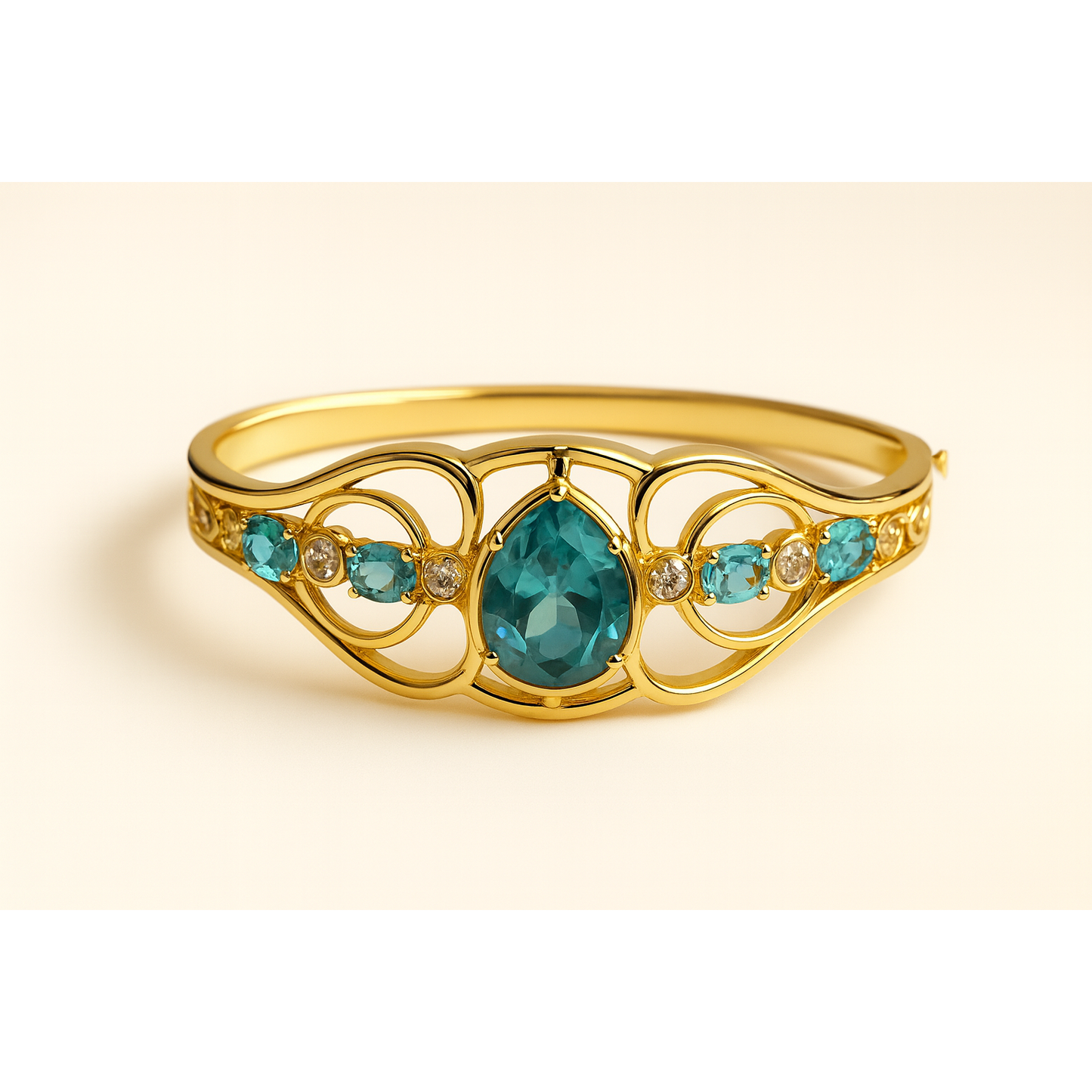 The Lysandra Bracelet — Apatite & Natural Diamonds in 14K Gold