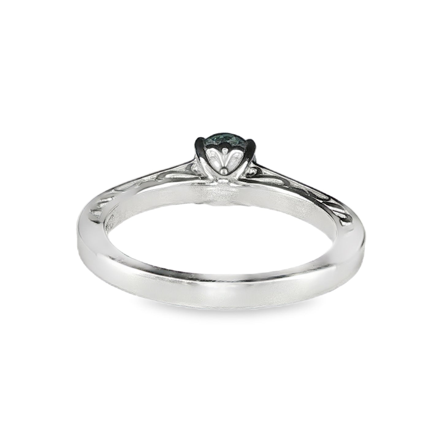 Natural Gray-Blue Spinel Ring in 14K White Gold